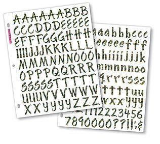 Sticko 1 Inch Susy Ratto Brush Letter Stickers, Funky Flowers