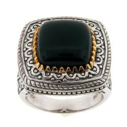 Meredith Leigh Sterling Silver Created Onyx Ring Gemstone Rings
