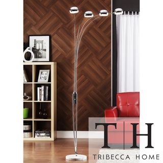 TRIBECCA HOME Modern Silver Chrome Arch Lamp Tribecca Home Floor Lamps