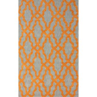 nuLoom Hand hooked Orange/ Grey Wool blend Rug (7'6 x 9'6) Nuloom 7x9   10x14 Rugs