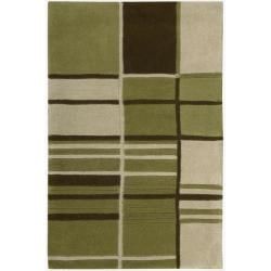 Nourison Hand tufted Dimensions Green Rug (7'6 x 9'6) Nourison 7x9   10x14 Rugs