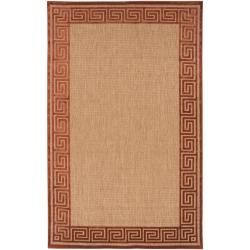 Beaufort Indoor/Outdoor Geo Border Rug (7'10 x 10'8) Surya 7x9   10x14 Rugs