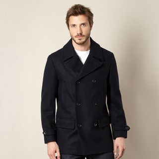 Jeff Banks Navy wool reefer coat