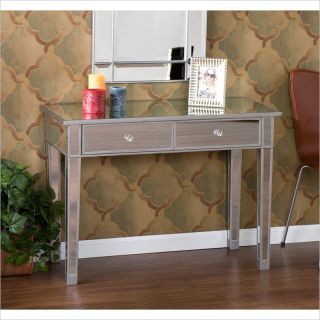 Holly & Martin Montrose Mirrored 2 Drawer Console Table in Painted Silver Wood Trim   01 172 016 5 21