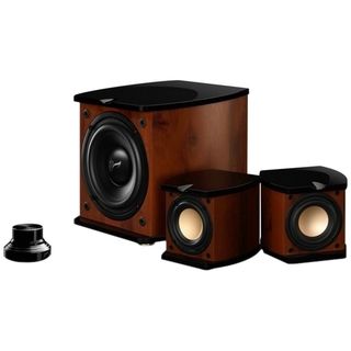 HiVi M 20W 2.1 Speaker System   80 W RMS   Glossy Piano Lacquer, Waln Speaker Systems