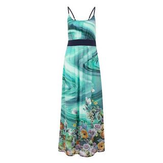 Uttam Boutique Green Floral print maxi dress