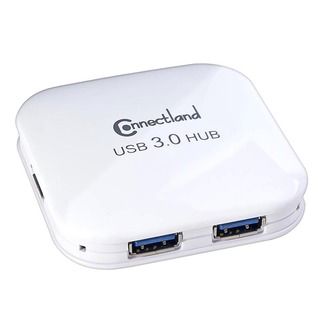 Connectland White 4 port USB 3.0 Hub with AC Adapter CL HUB20127 Connectland USB & Firewire Hubs