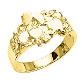 14K Yellow Gold Fashion Nugget Ring Band for Women The World Jewelry Center Jewelry