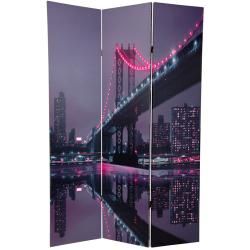 Canvas 6 foot Double sided New York State of Mind Room Divider (China) ORIENTAL FURNITURE Decorative Screens