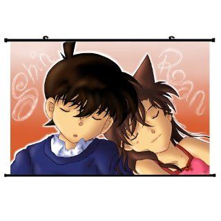 Case Closed Detective Conan Anime Wall Scroll PosterKudou Shinichi Mouri Ran(24''*16'') Support Customized   Decorative Plaques