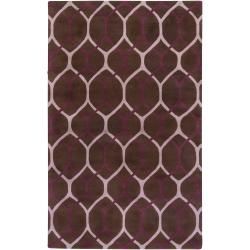 B. Smith Hand tufted Contemporary Brown/Purple Kerauno New Zealand Wool Abstract Rug (3'3 x 5'3) Surya 3x5   4x6 Rugs