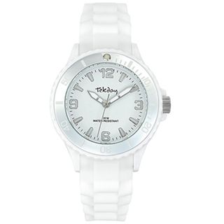 Tekday Children's White Plastic Silicone Watch Girls' Watches