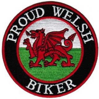 Proud Welsh Biker Embroidered Patch Wales Flag Iron On UK Motorcycle Emblem Novelty Baseball Caps Clothing