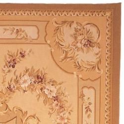 Hand knotted French Aubusson Peach Wool Rug (4' x 6') Safavieh 3x5   4x6 Rugs