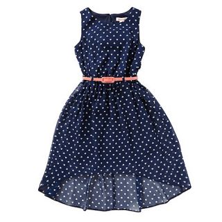 bluezoo Girls navy heart dress