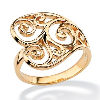 Toscana Collection Gold over Silver Heart Scroll Ring Palm Beach Jewelry Gold Over Silver Rings