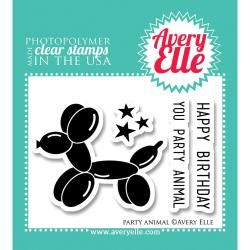 Avery Elle Clear Stamp Set 2 X3   Party Animal Clear & Cling Stamps