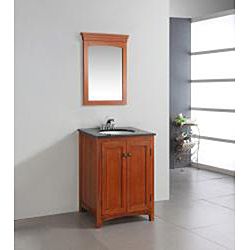Windsor 22x30 inch Cinnamon Brown Bath Vanity Decor Mirror WyndenHall Vanity & Bathroom Mirrors