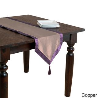 Two Tone Table Runner with Crushed Border Table Linens