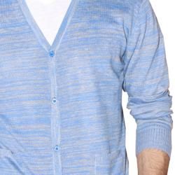 191 Unlimited Men's Blue Heathered Cardigan 191 Unlimited Cardigan Sweaters