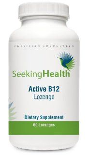 Active B12 Lozenge  Sublingual Vitamin B12  Provides 4,000 mcg Methylcobalamin and 1,000 mcg Adenosylocobalmin  60 Lozenges  Non GMO  Free of Magnesium Stearate  Physician Formulated  Seeking Health Health & Personal Care