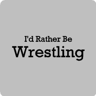 I'd rather be wrestling.Wrestling Wall Quotes Words Sayings Removable Wall Lettering (12" X 35"), BLACK   Wall Decor