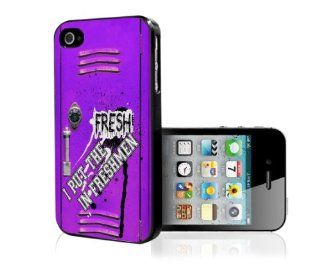 Freshman Locker I Put the Fresh in Freshman Funny Quote Purple iPhone 4 4s Hard Back Case Phone Cover Cell Phones & Accessories