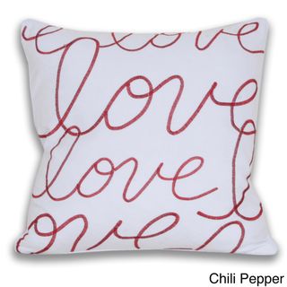 Thro 'Love' Embroidered 18 inch Throw Pillow Thro Throw Pillows