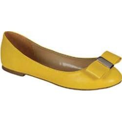 Women's Beston Alice 32S Yellow Faux Leather Beston Flats
