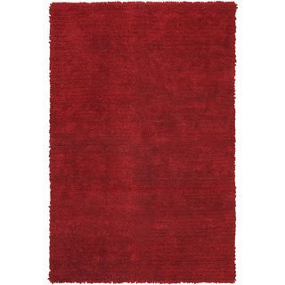 Handmade Ritz Red Wool Shag Rug (6'7"x9'10") 7x9   10x14 Rugs