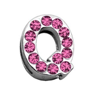 Mirage Pet Products Sliding Collar Charms, Letter Q, 3/4 Inch, Pink 
