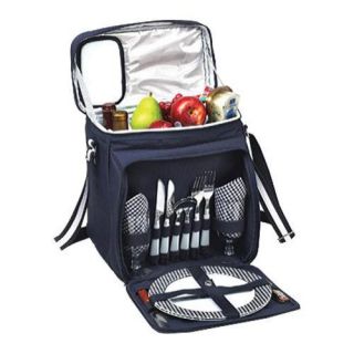 Picnic at Ascot Bold Picnic Cooler for Two Navy/White Picnic at Ascot Coolers