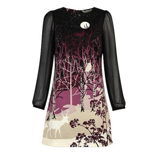 Yumi Purple Forest silhouette dress