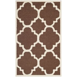 Safavieh Handmade Moroccan Cambridge Dark Brown/ Ivory Wool Accent Rug (2' x 3') Safavieh Accent Rugs