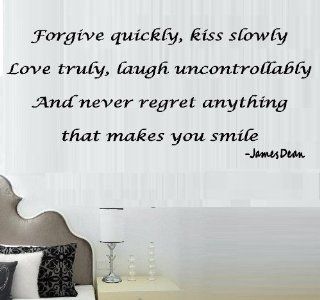 FORGIVE QUICKLY, KISS SLOWLY JAMES DEAN ~ WALL DECAL, New size 12" X 28" Kitchen & Dining