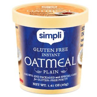 Simpli Gluten Free Instant Plain Oatmeal Single serving Cup, Box of 6  Oatmeal Breakfast Cereals  Grocery & Gourmet Food