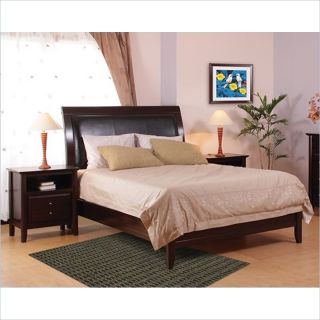 Modus City II Leatherette Low Profile Sleigh Bed in Coco 3 Piece Bedroom Set   1X50L 3PKG