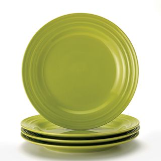 Rachael Ray Double Ridge 11 inch Green Dinner Plates (Set of 4) Rachael Ray Plates