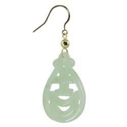 Gems For You 14k Yellow Gold Carved Jade Dangle Earrings Gems For You Gemstone Earrings