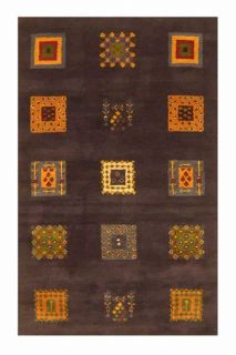 Hand tufted Wool Navy Kula Gabbeh Rug (7'9 x 9'9) EORC 7x9   10x14 Rugs