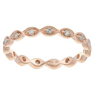 Beverly Hills Charm 10k Rose gold 1/5ct TDW Diamond Eternity Stackable Band Ring Beverly Hills Charm Women's Wedding Bands