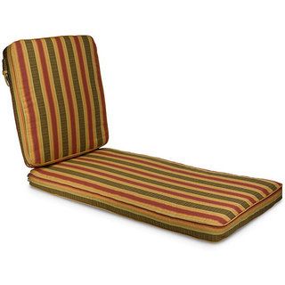 Indoor/ Outdoor 25 inch Wide Striped Chaise Lounge Cushion with Sunbrella Fabric Outdoor Cushions & Pillows
