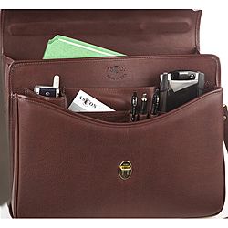 Aston Leather Executive Double Compartment Briefcase Aston Leather Fabric Briefcases