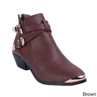 Refresh Women's 'Party 02' Buckle and Bands Ankle Boots Refresh Booties
