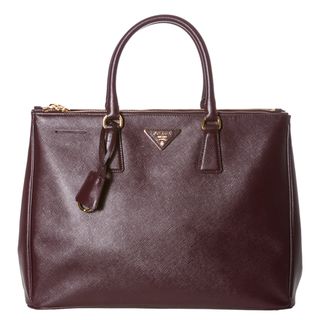 Prada Women's 'Lux' Burgundy Saffiano Leather Tote Handbag Prada Designer Handbags