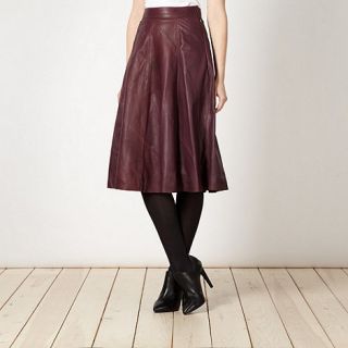 J by Jasper Conran Designer purple leather full skirt