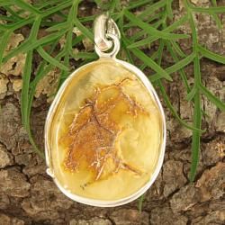 Sterling Silver Milky Baltic Amber Pendant (Lithuania) Pendants