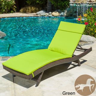 Christopher Knight Home Outdoor Wicker Adjustable Chaise Lounge with Colored Cushion Christopher Knight Home Chaise Lounges