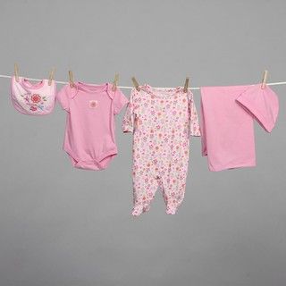 Babyworks Newborn Girl's Pink 5 piece Layette Set Girls' Sets