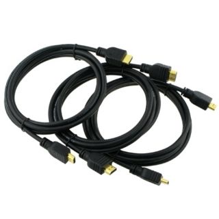 Black 6 foot HDMI Cables (Pack of 3) A/V Cables